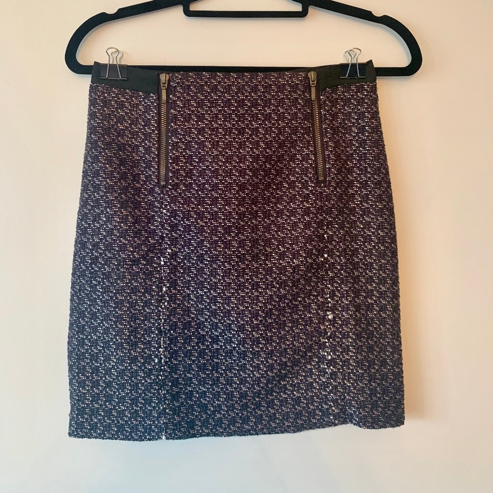 Navy Skirt with Gold Zippers
